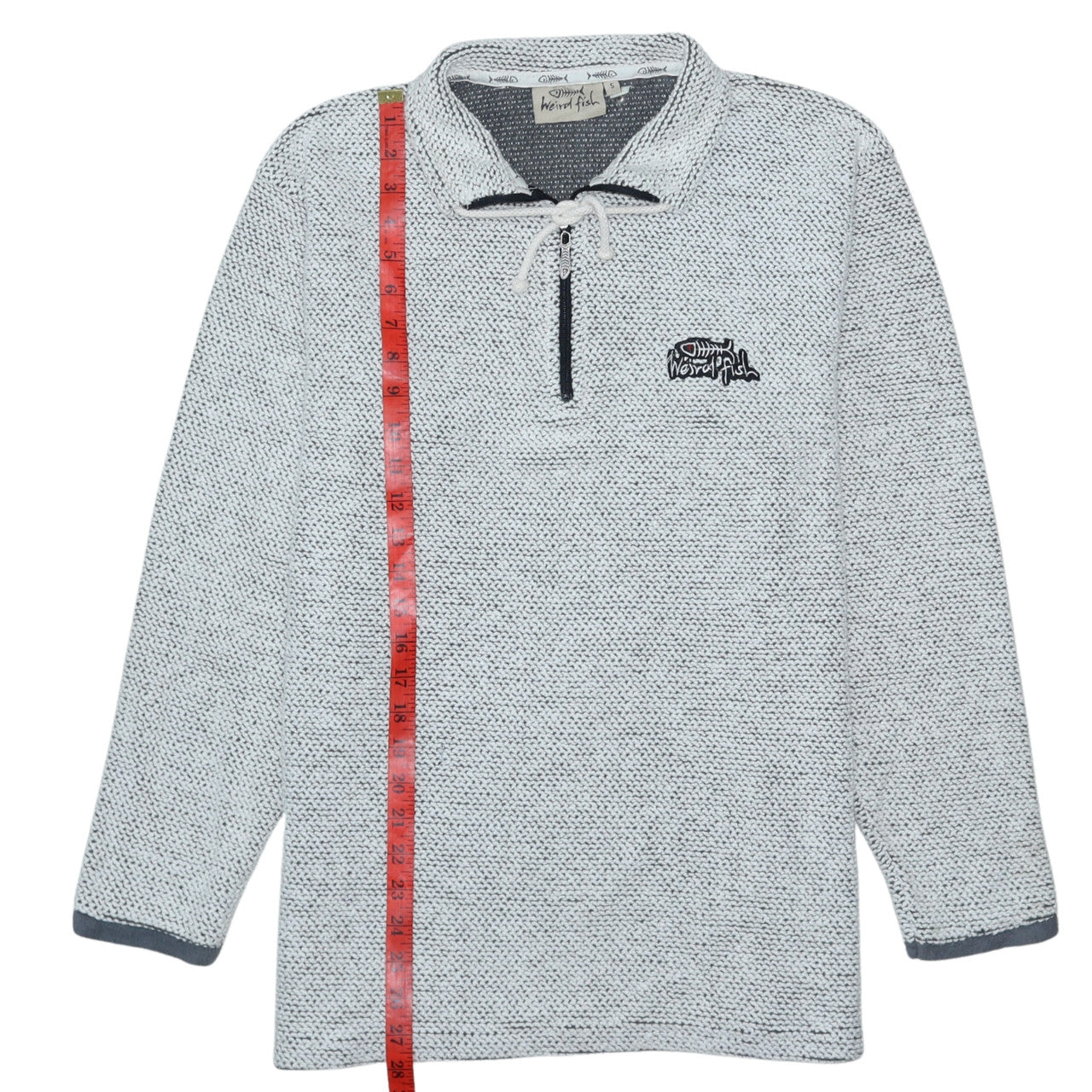 Mens UK Size S Weird Fish Grey Henley Sweatshirt