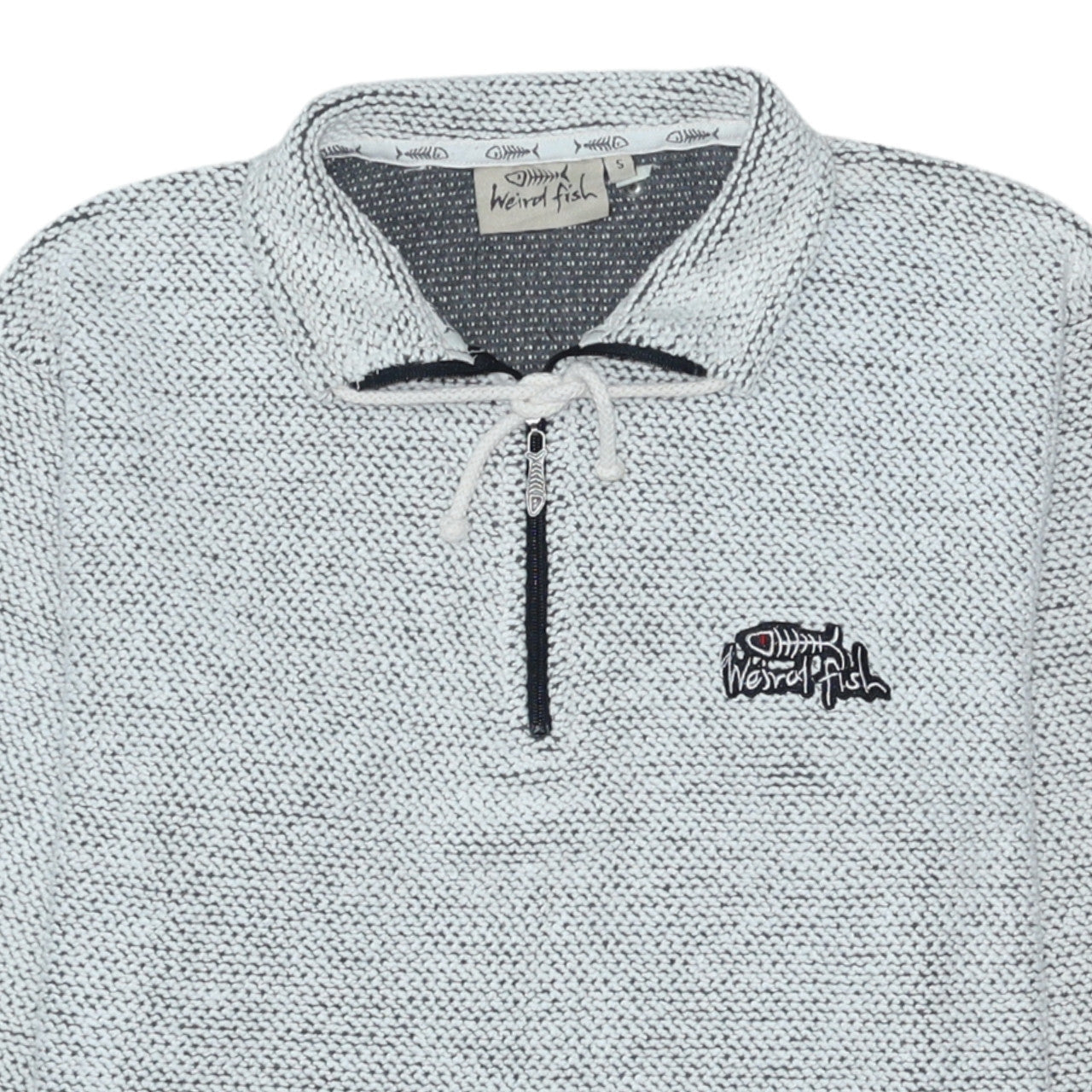 Mens UK Size S Weird Fish Grey Henley Sweatshirt