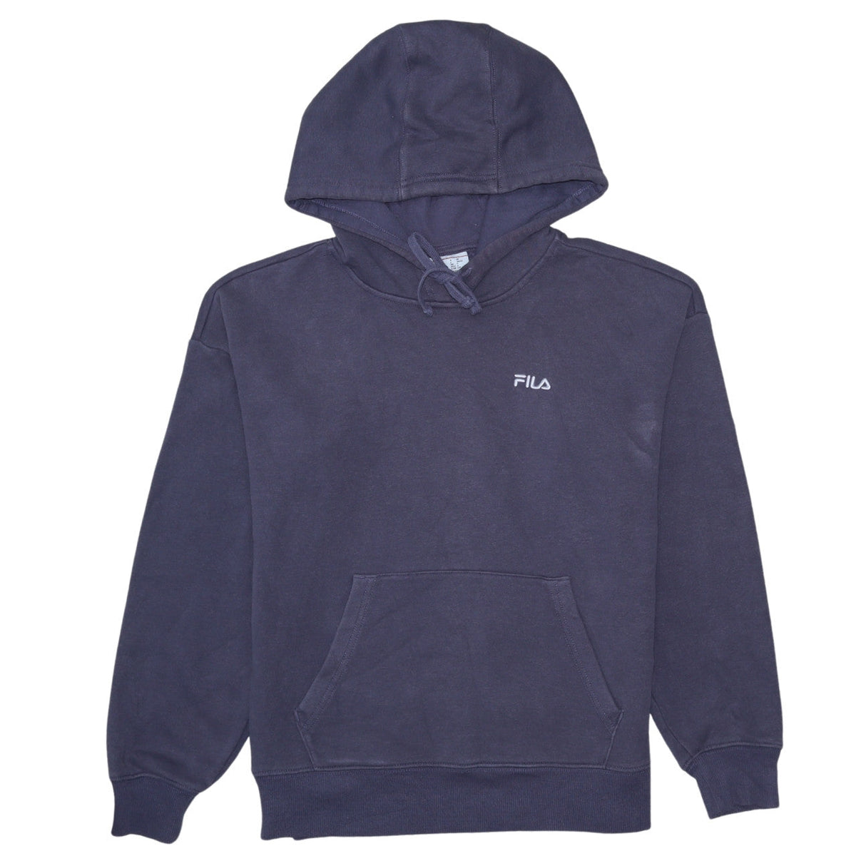 Fila Mens Blue Pullover Hoodie Small Regular Fit Cotton Blend