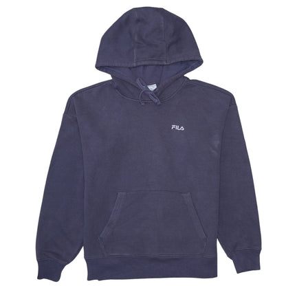 Fila Mens Blue Pullover Hoodie Small Regular Fit Cotton Blend