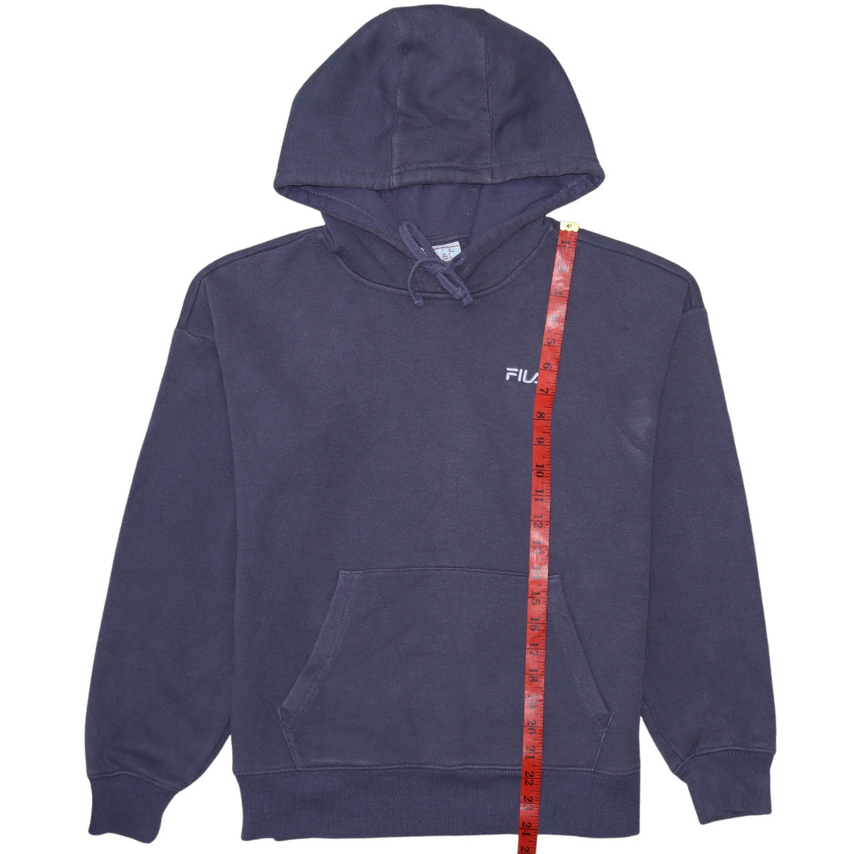Fila Mens Blue Pullover Hoodie Small Regular Fit Cotton Blend