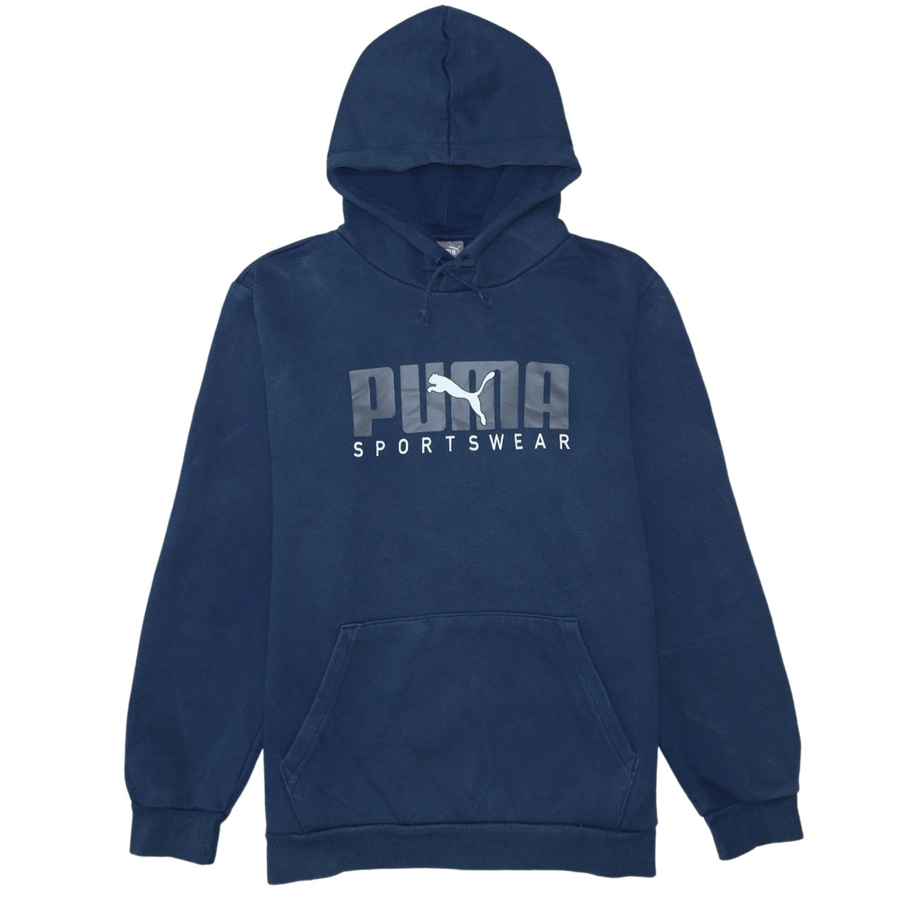 Mens UK Size M PUMA Blue Pullover Hoodie