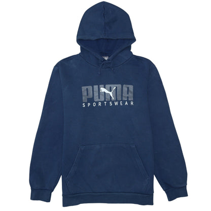 Mens UK Size M PUMA Blue Pullover Hoodie