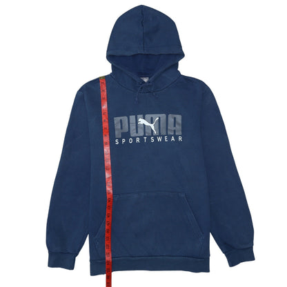 Mens UK Size M PUMA Blue Pullover Hoodie