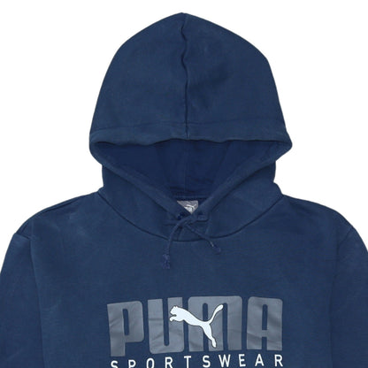 Mens UK Size M PUMA Blue Pullover Hoodie