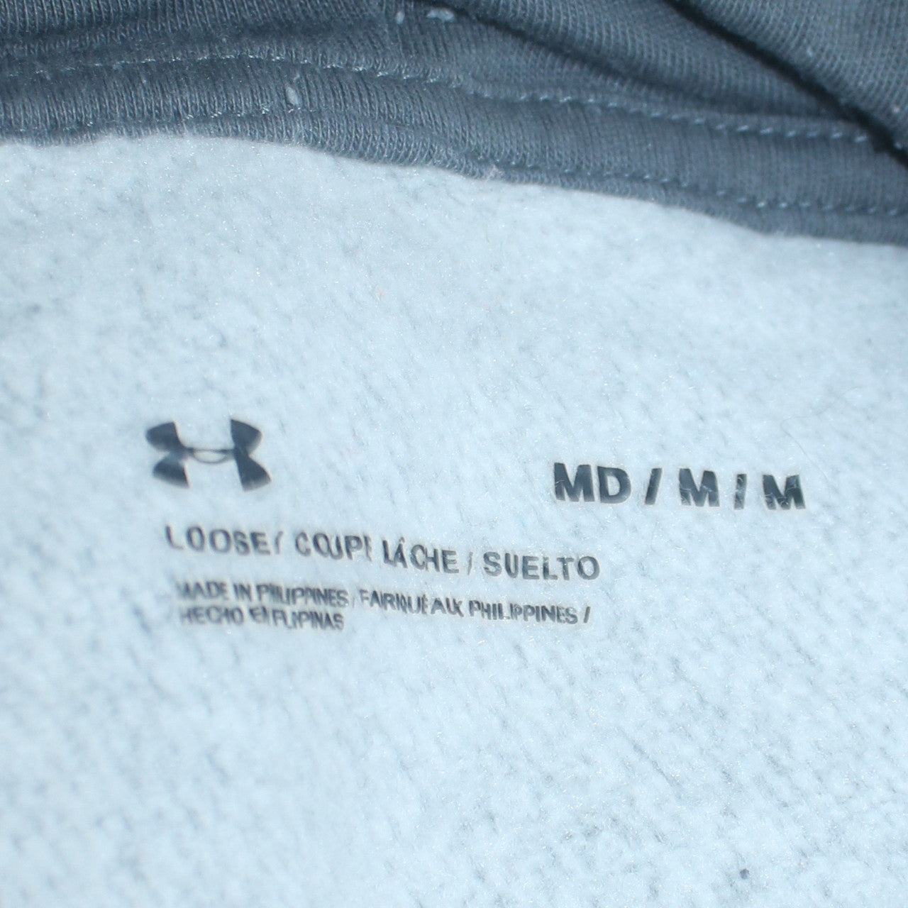 Mens UK Size M Under armour Grey Pullover Hoodie