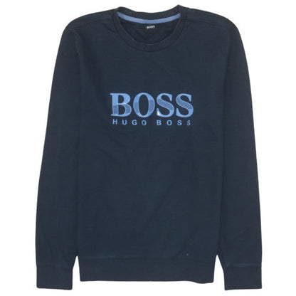 Mens UK Size L HUGO BOSS Blue Pullover Sweatshirt