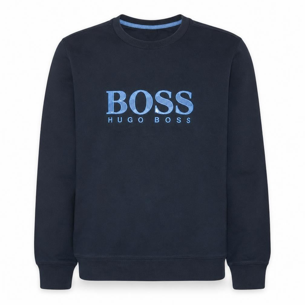 Mens UK Size L HUGO BOSS Blue Pullover Sweatshirt
