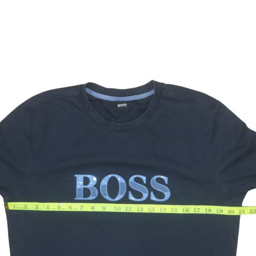Mens UK Size L HUGO BOSS Blue Pullover Sweatshirt