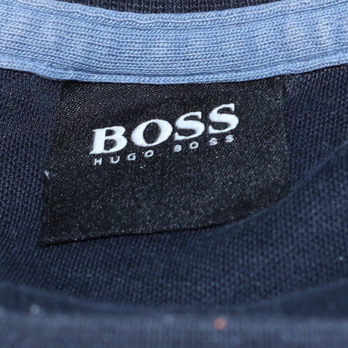 Mens UK Size L HUGO BOSS Blue Pullover Sweatshirt