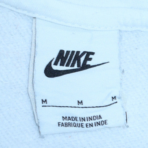 Mens UK Size M Nike White Pullover Hoodie