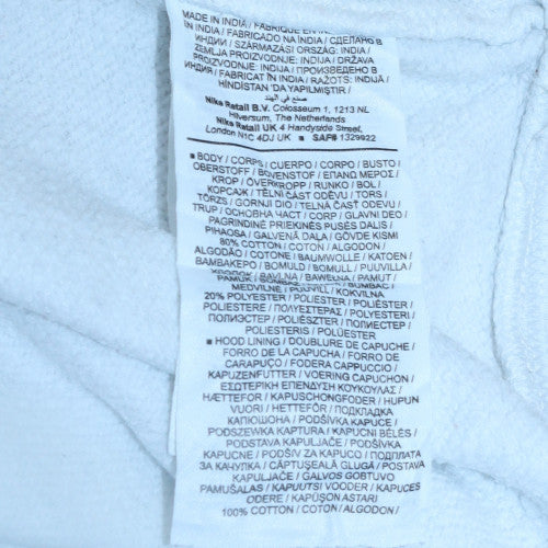 Mens UK Size M Nike White Pullover Hoodie