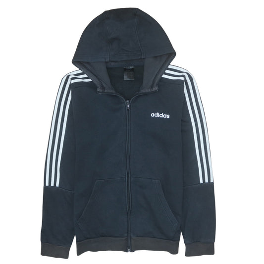 Mens UK Size M adidas Black Full Zip Hoodie