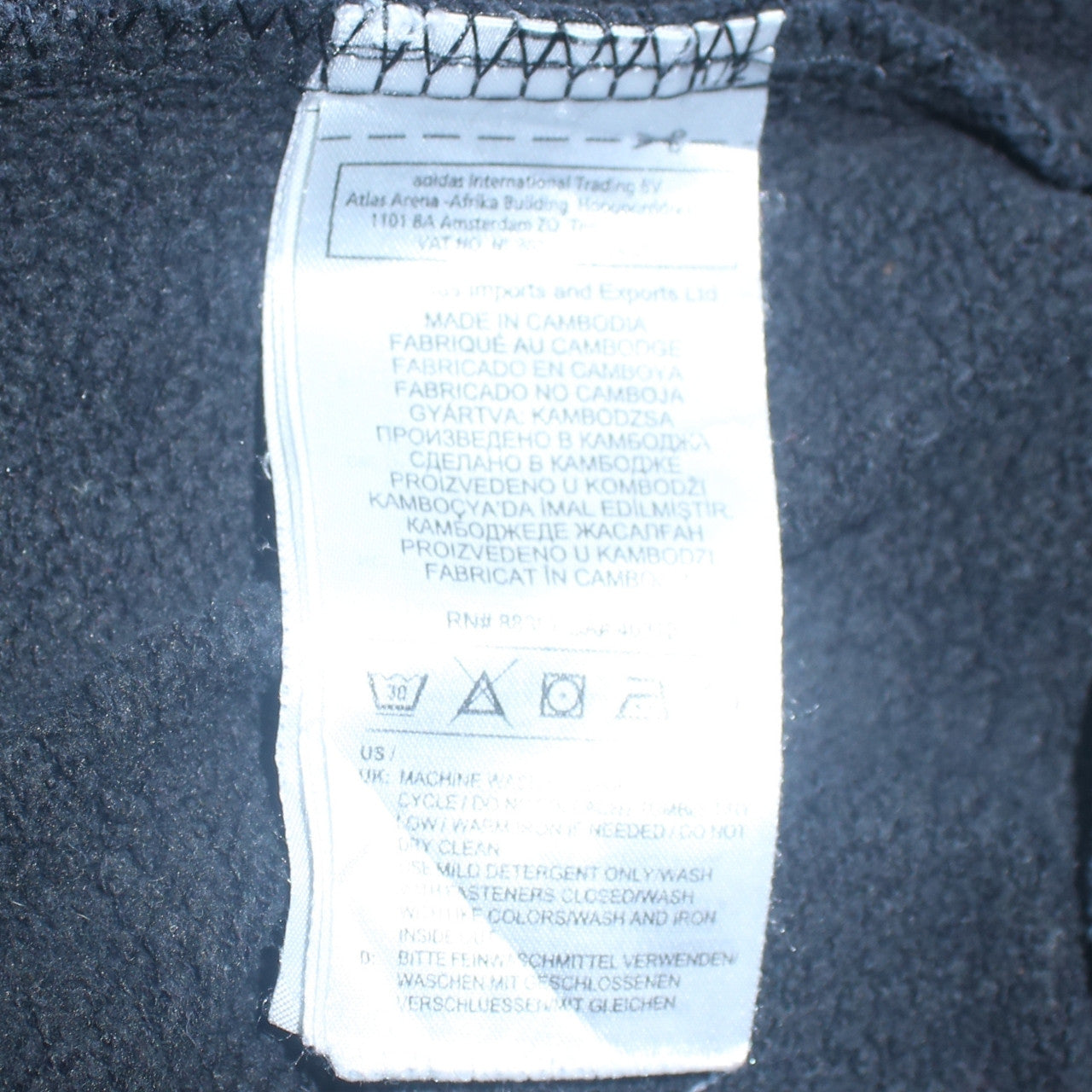 Mens UK Size M adidas Black Full Zip Hoodie