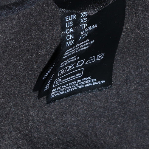 Womens UK Size XS H&M Black Pullover Hoodie