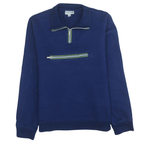 Mens UK Size XL Lacoste Blue Henley Sweatshirt