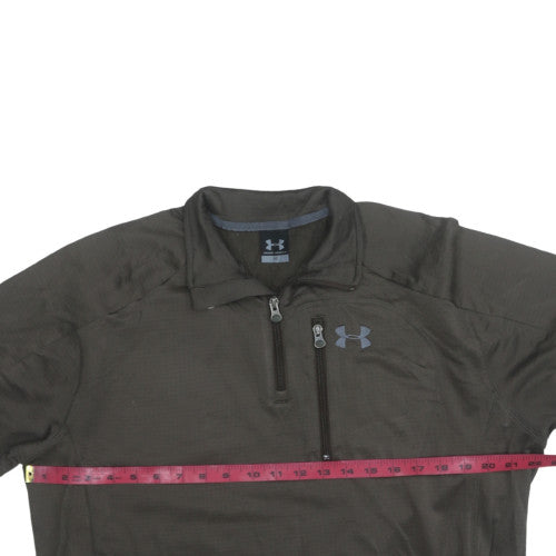 Mens UK Size M Under armour Brown 1/4 Zip Sweatshirt