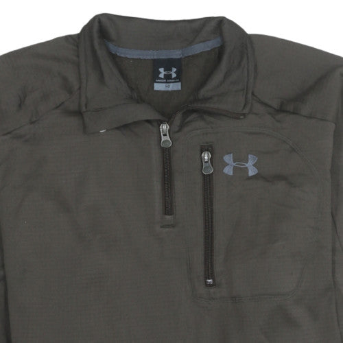 Mens UK Size M Under armour Brown 1/4 Zip Sweatshirt