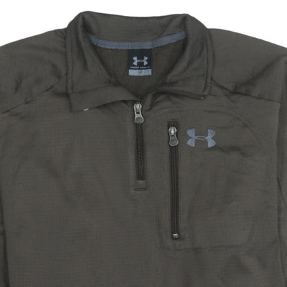 Mens UK Size M Under armour Brown 1/4 Zip Sweatshirt