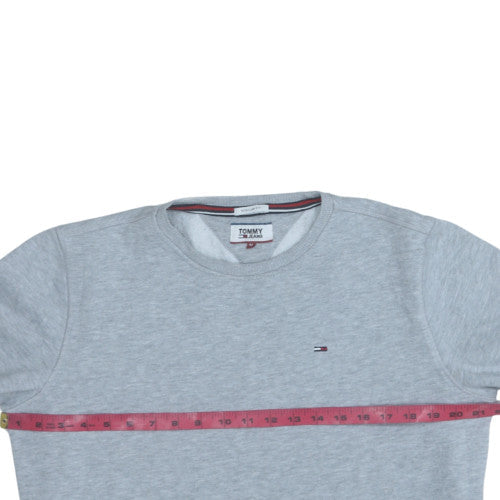 Mens UK Size M Tommy Jeans Grey Pullover Sweatshirt