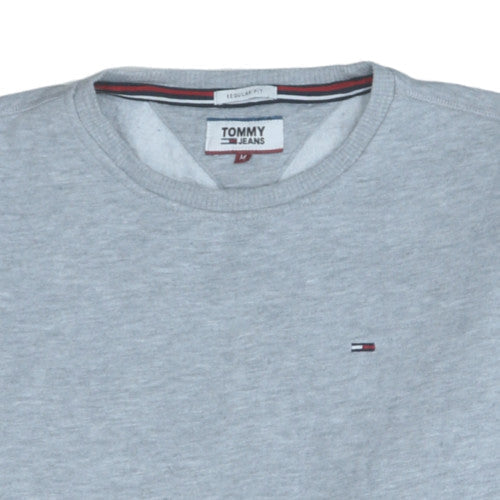 Mens UK Size M Tommy Jeans Grey Pullover Sweatshirt