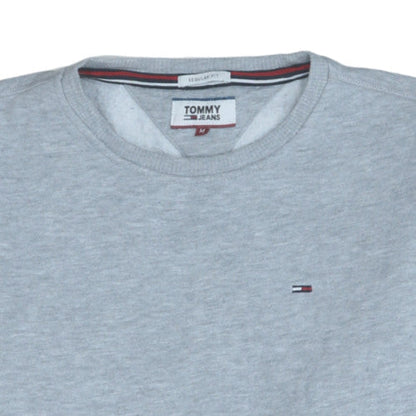 Mens UK Size M Tommy Jeans Grey Pullover Sweatshirt