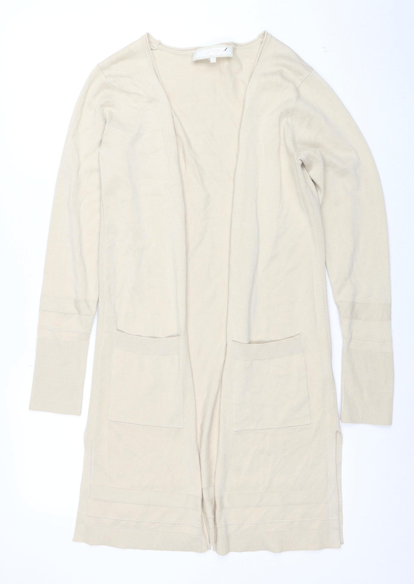 Womens UK Size XS Once Beige Cardigan Jumper
