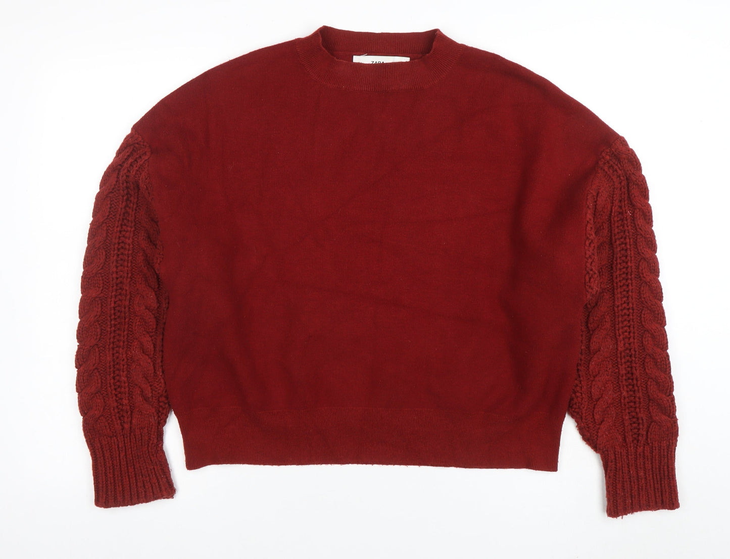 Womens UK Size M Zara Red Pullover Jumper
