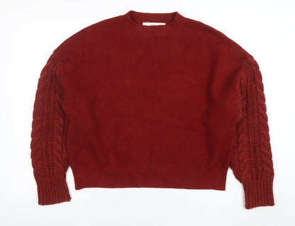 Womens UK Size M Zara Red Pullover Jumper