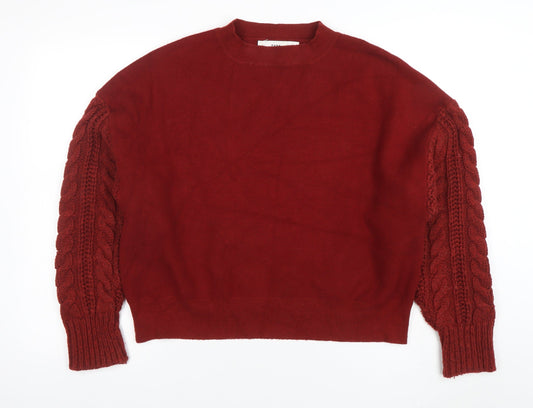 Womens UK Size M Zara Red Pullover Jumper
