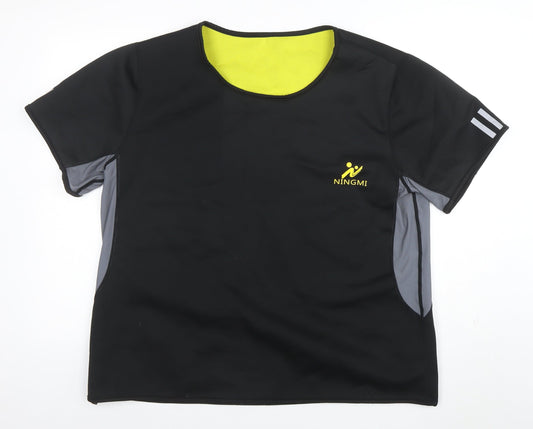 Mens UK Size 6XL NINGMI Black Gym & TrainingRunning & JoggingWeightlifting T-Shi