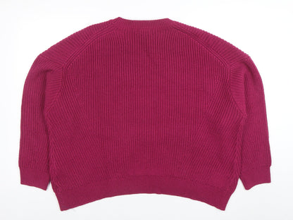Womens UK Size M Simply Be Pink Pullover Jumper