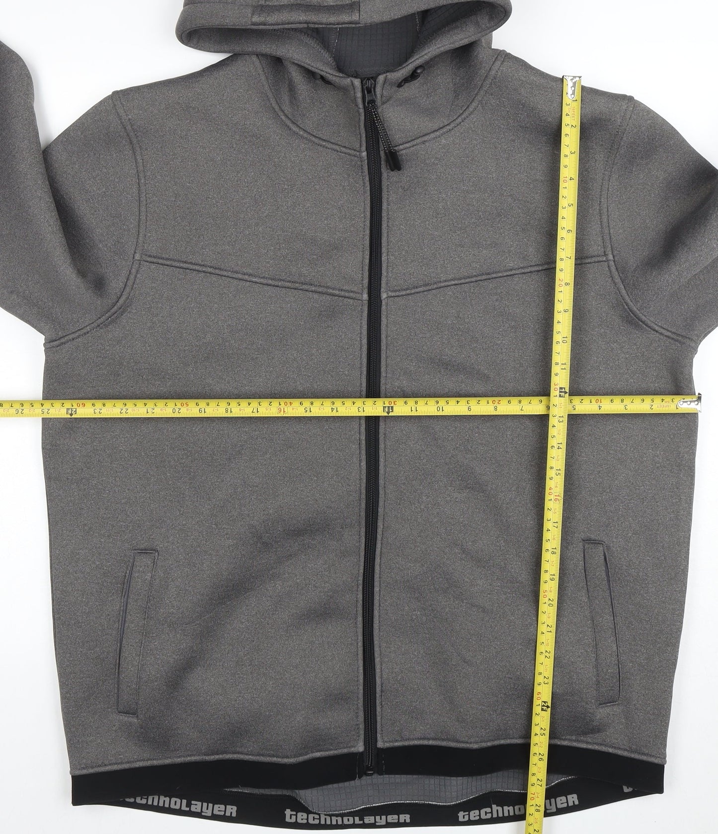 Mens UK Size 2XL Workout Grey Full Zip Hoodie