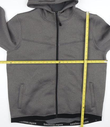 Mens UK Size 2XL Workout Grey Full Zip Hoodie