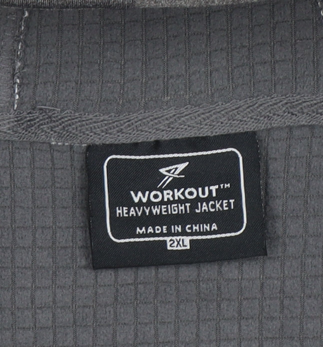 Mens UK Size 2XL Workout Grey Full Zip Hoodie