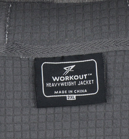 Mens UK Size 2XL Workout Grey Full Zip Hoodie