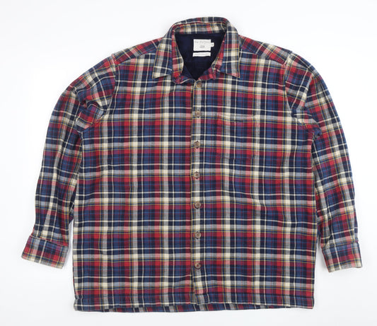Bar Harbour Men’s Multicoloured Checked Flannel Lined XL Jacket