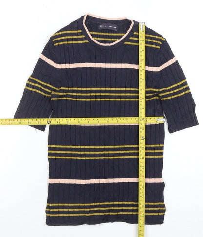 Marks and Spencer Women’s Navy Striped Knit T-Shirt Size 8