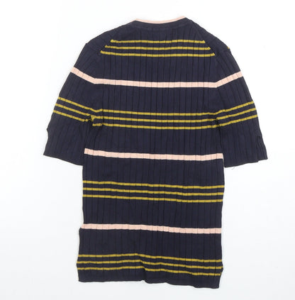 Marks and Spencer Women’s Navy Striped Knit T-Shirt Size 8
