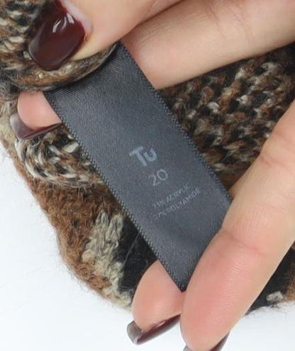 Womens UK Size 20 TU Brown Pullover Jumper