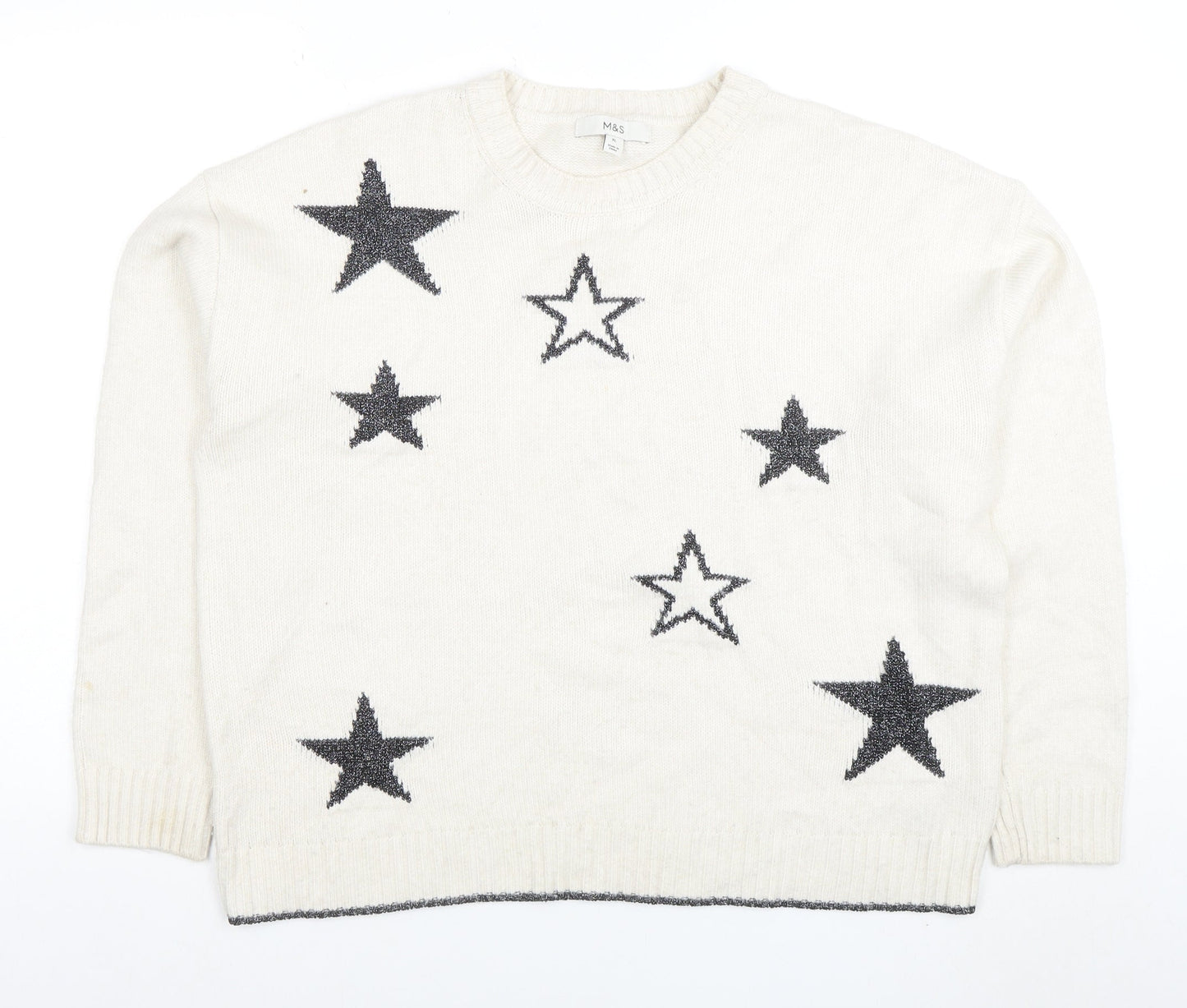 Womens UK Size XL Marks and Spencer Ivory Pullover Jumper