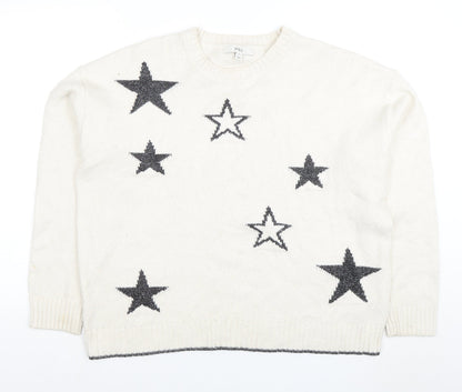Womens UK Size XL Marks and Spencer Ivory Pullover Jumper