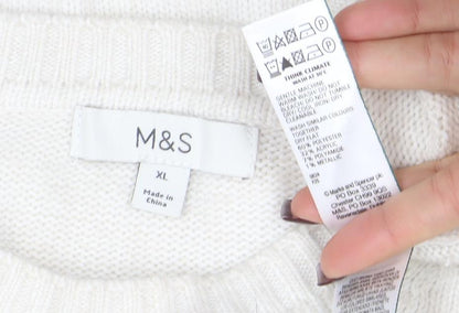 Womens UK Size XL Marks and Spencer Ivory Pullover Jumper