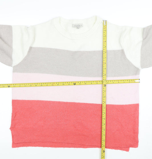 Nutmeg Women’s Multicoloured Striped Crew Neck Pullover Jumper Size 18
