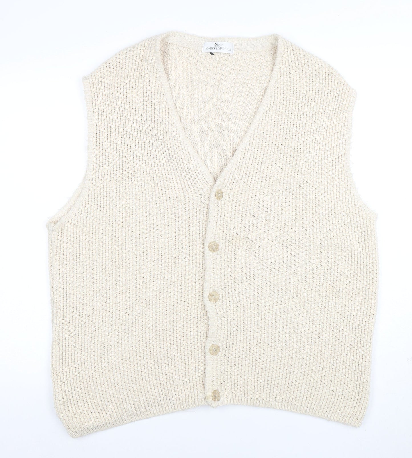 Womens UK Size S Marks and Spencer Beige Vest Jumper