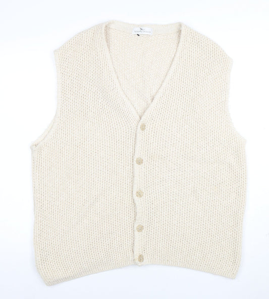 Womens UK Size S Marks and Spencer Beige Vest Jumper