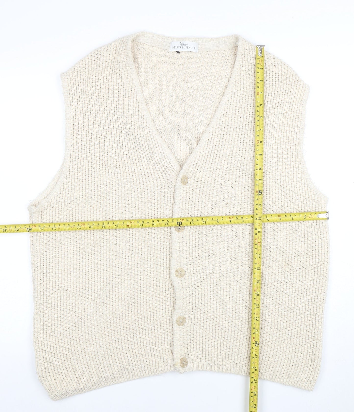 Womens UK Size S Marks and Spencer Beige Vest Jumper