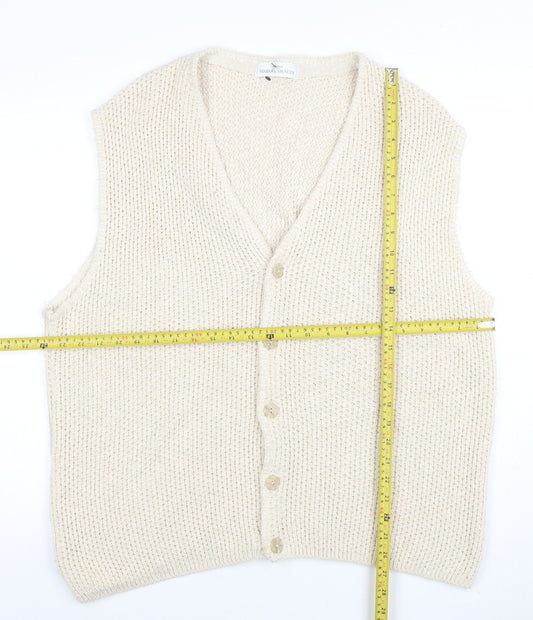 Womens UK Size S Marks and Spencer Beige Vest Jumper