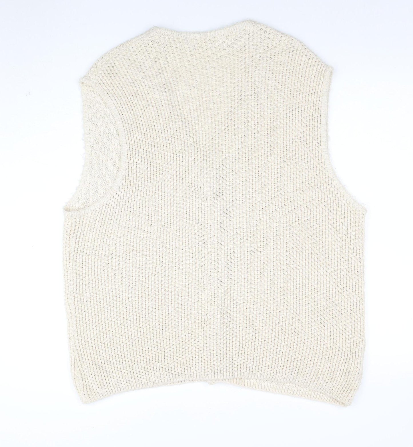 Womens UK Size S Marks and Spencer Beige Vest Jumper