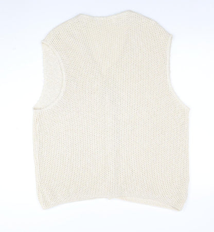 Womens UK Size S Marks and Spencer Beige Vest Jumper